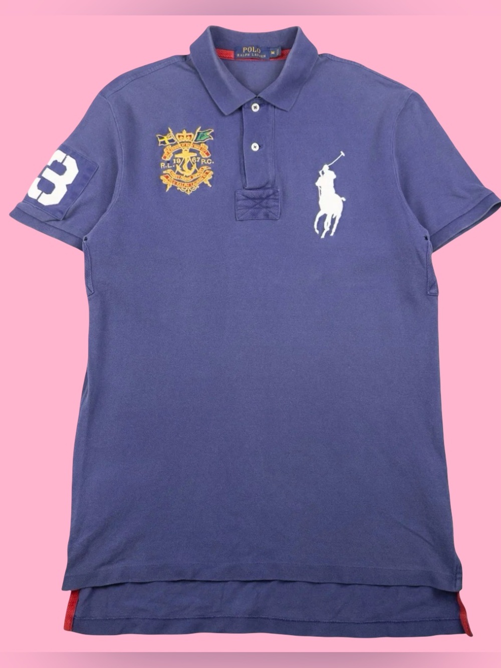 Vintage Polo by Ralph Lauren Navy Blue Big Pony Crest Polo Shirt